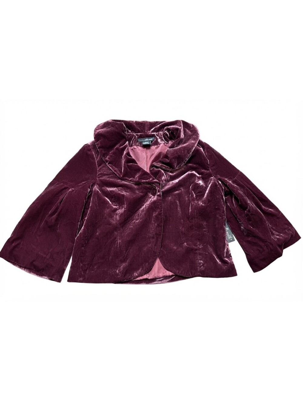 NWT Willi Smith XL Plum Velvet Blazer Statement Collar Jacket New With Tags